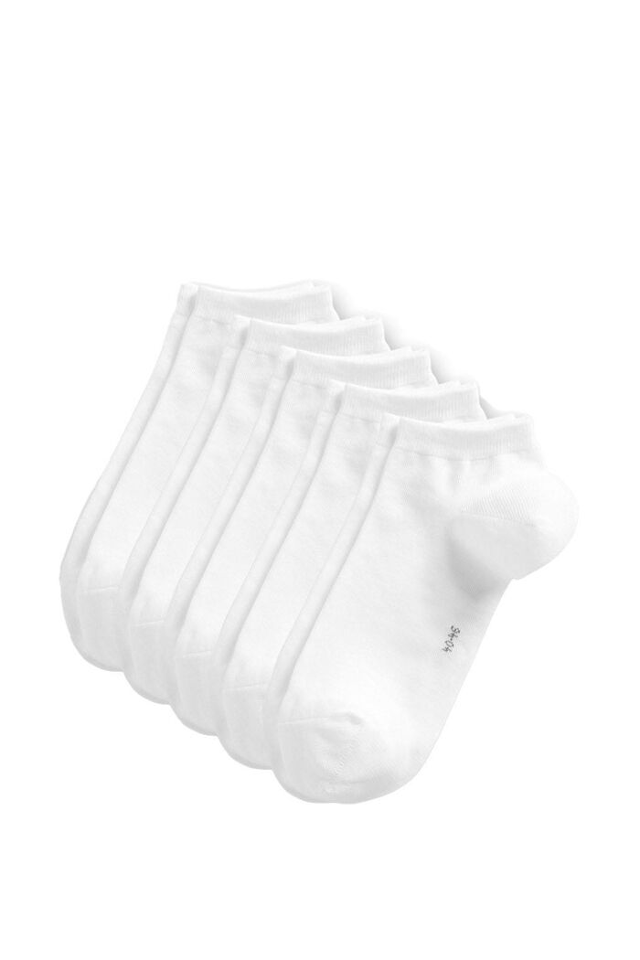 5 párů nízkých ponožek, ze směsi s bavlnou, WHITE, detail image number 0
