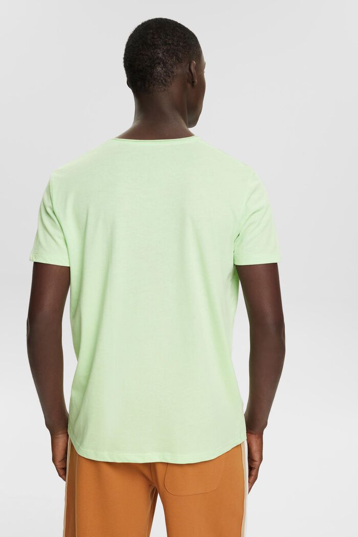 Z recyklovaného materiálu: melírované žerzejové tričko, CITRUS GREEN, detail image number 3