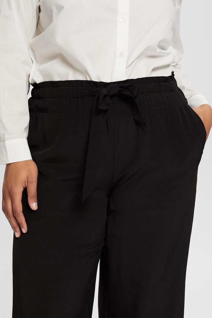 CURVY kalhoty se širokými nohavicemi, LENZING™ ECOVERO™, BLACK, detail image number 2