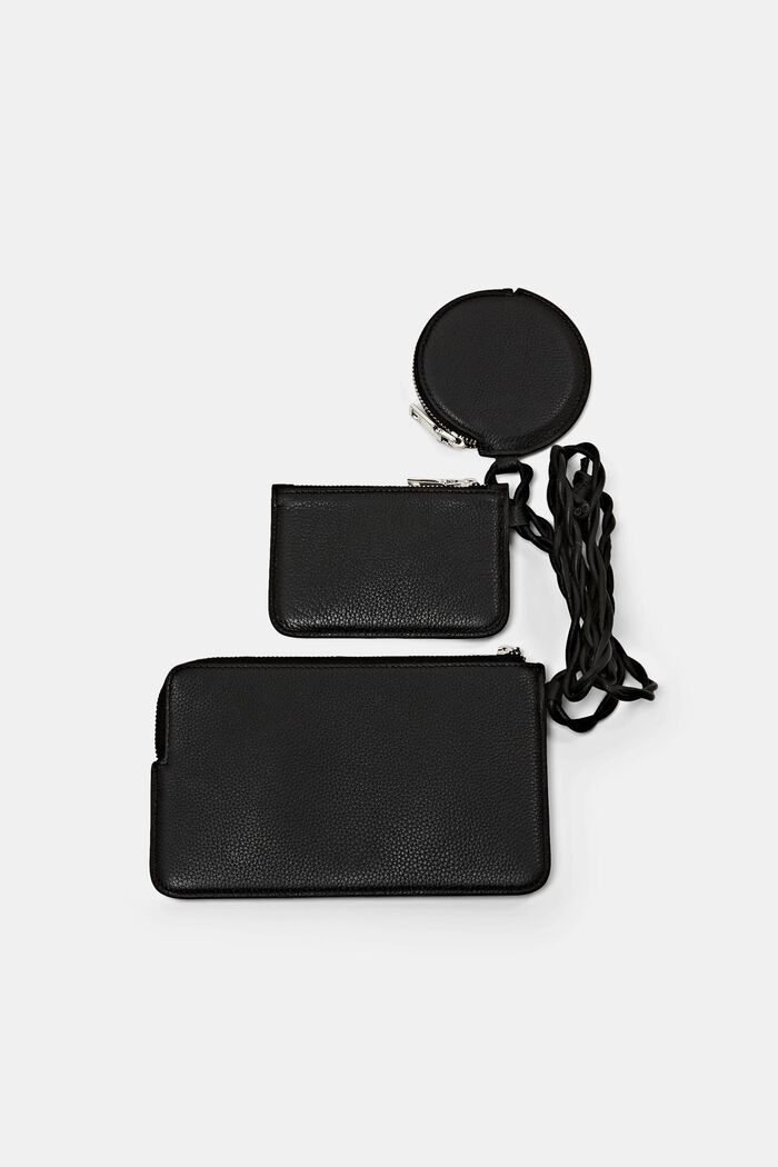 Kožená multifunkční kabelka, BLACK, detail image number 2