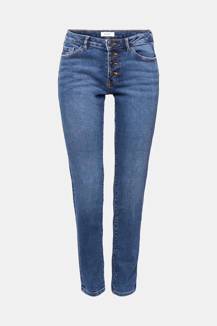 Strečové džíny s úzkým střihem Slim Fit, BLUE MEDIUM WASHED, overview