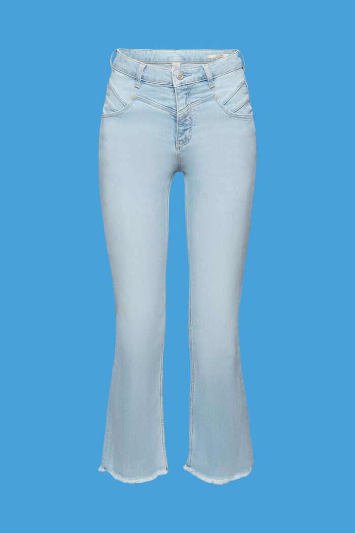 Bavlněné džíny se středně vysokým pasem a rozšířenými nohavicemi, BLUE LIGHT WASHED, detail image number 6