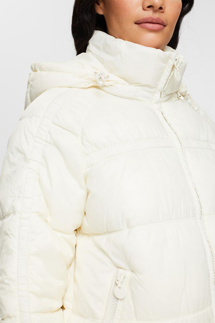 Prošívaná bunda s odepínací kapucí, OFF WHITE, detail image number 0
