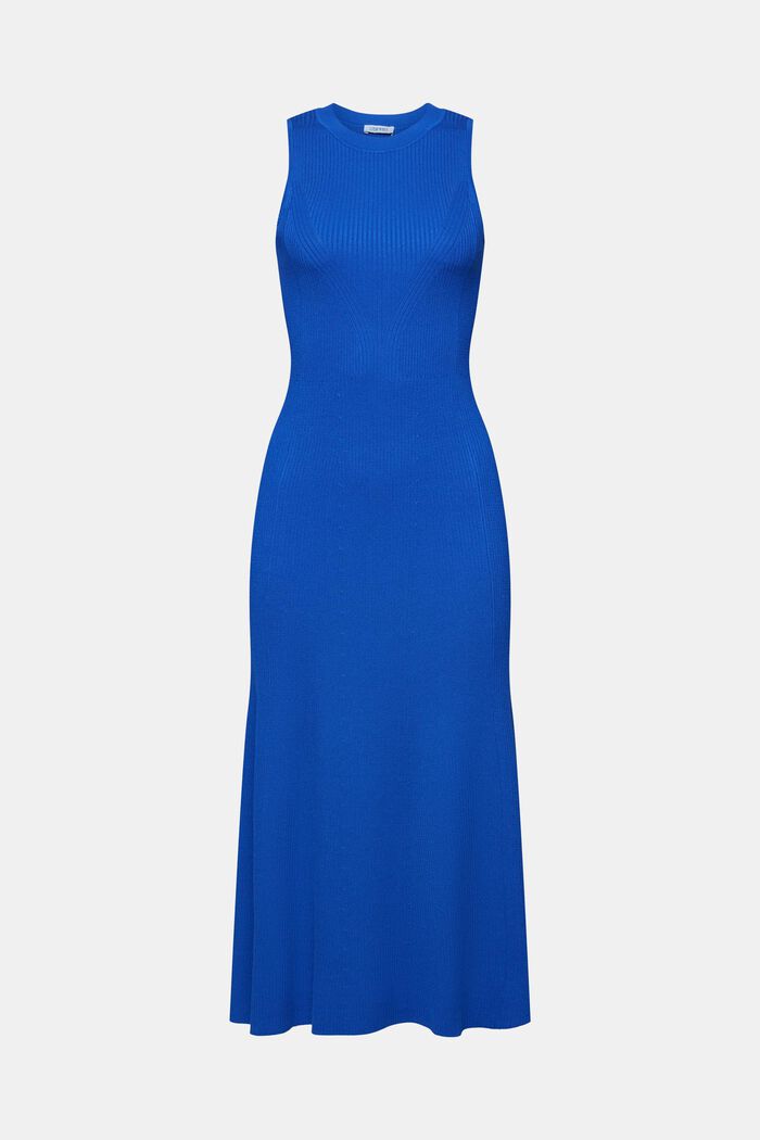 Žebrované midi šaty bez rukávů, BRIGHT BLUE, detail image number 6