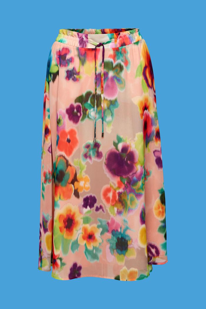 Midi sukně s barevným potiskem, CORAL, detail image number 7