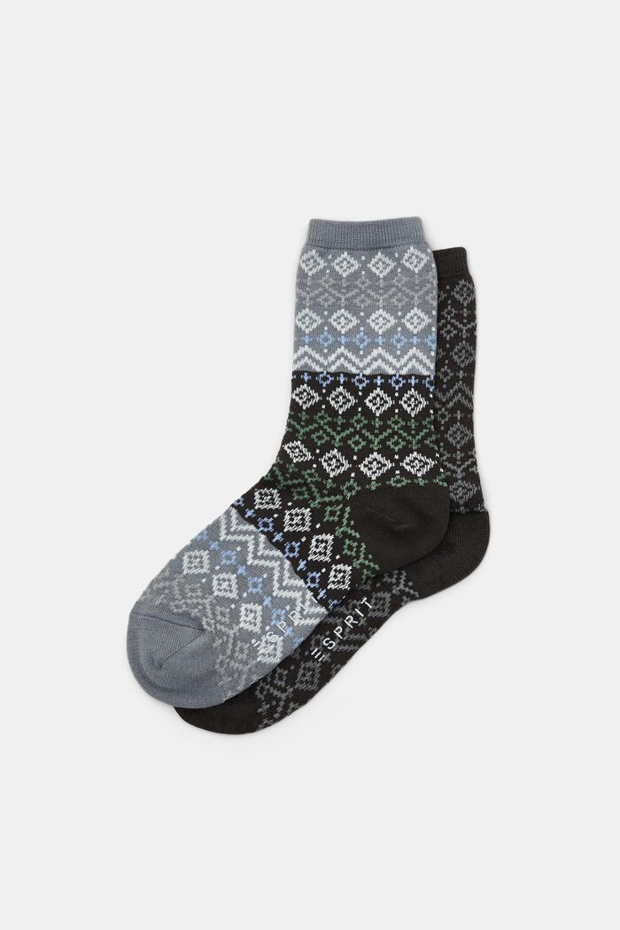 2 páry ponožek ve stylu ostrova Fair, bio bavlna