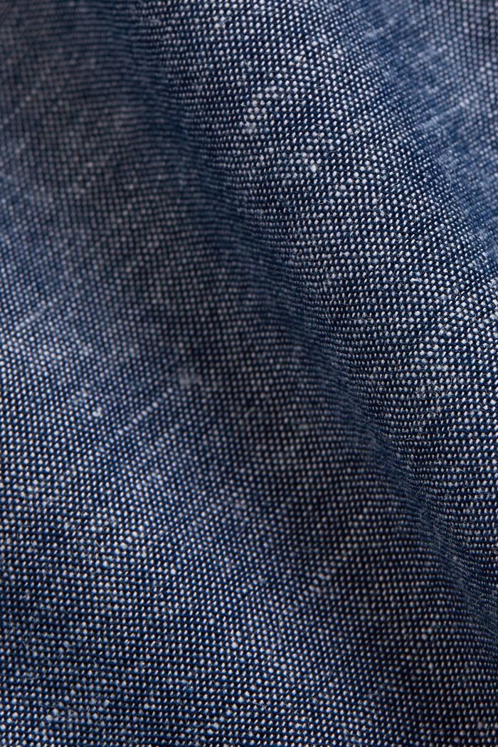 Len / bio bavlna: košile s krátkým rukávem, NAVY, detail image number 4