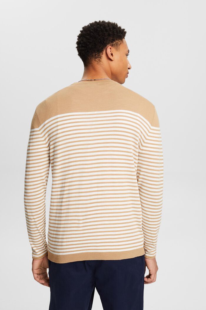 Bavlněný pruhovaný pulovr, BEIGE, detail image number 2
