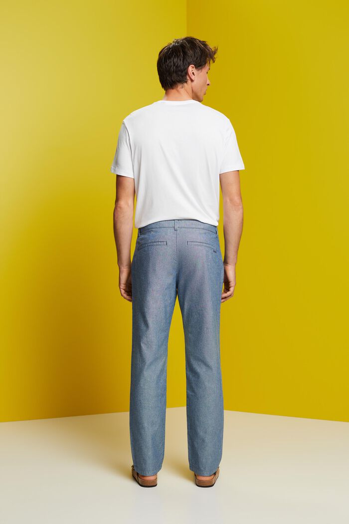 Kalhoty chino, se strukturou, 100% bavlna, BLUE, detail image number 3