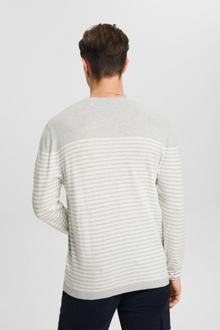 Bavlněný pruhovaný pulovr, LIGHT GREY, detail image number 2