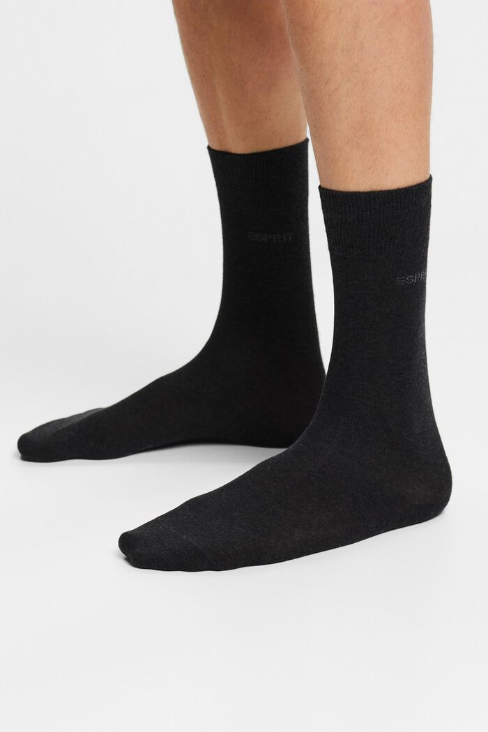 2 páry ponožek, bio bavlna, ANTHRACITE MELANGE, detail image number 1