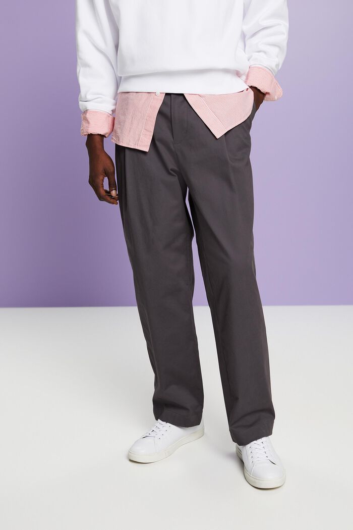Kalhoty chino se širokými nohavicemi, DARK GREY, detail image number 0
