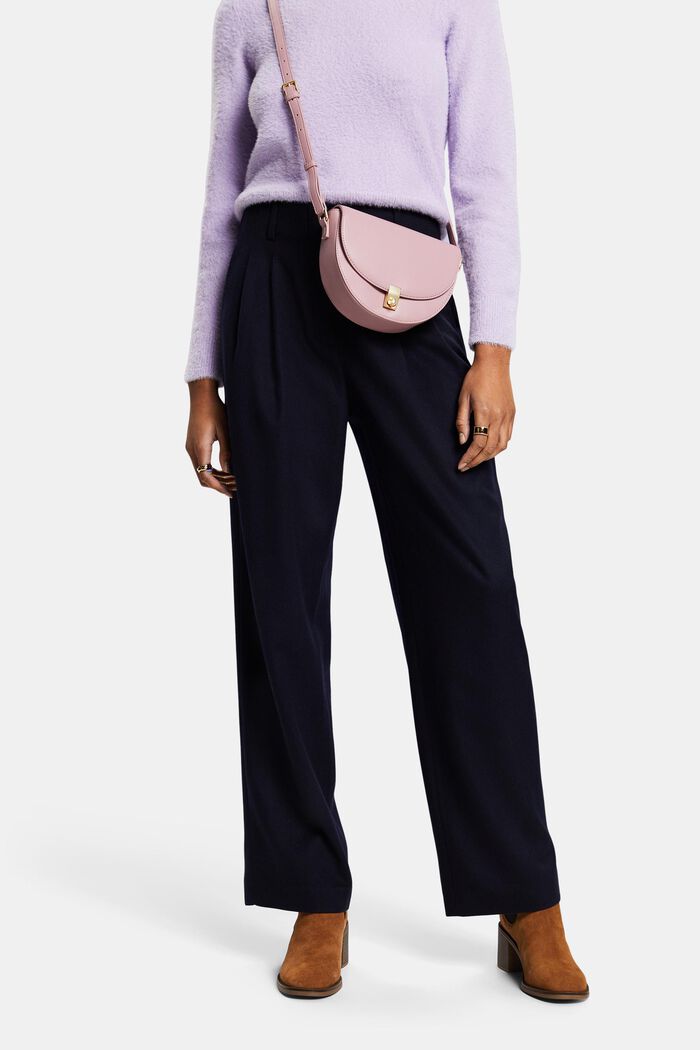 Kalhoty se širokými nohavicemi, vlněná směs, NAVY, detail image number 0