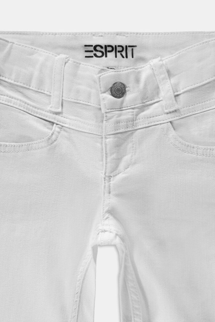 Z recyklovaného materiálu: capri džíny s nastavitelným pasem, WHITE, detail image number 2