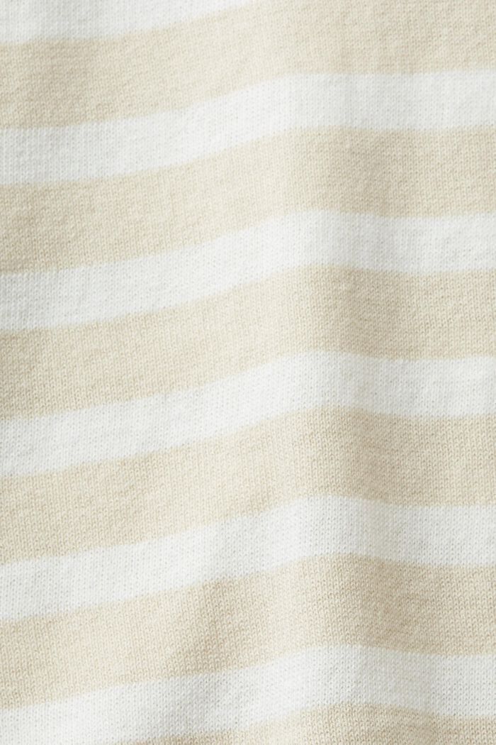 Pletený svetr se špičatým výstřihem, LIGHT TAUPE, detail image number 4