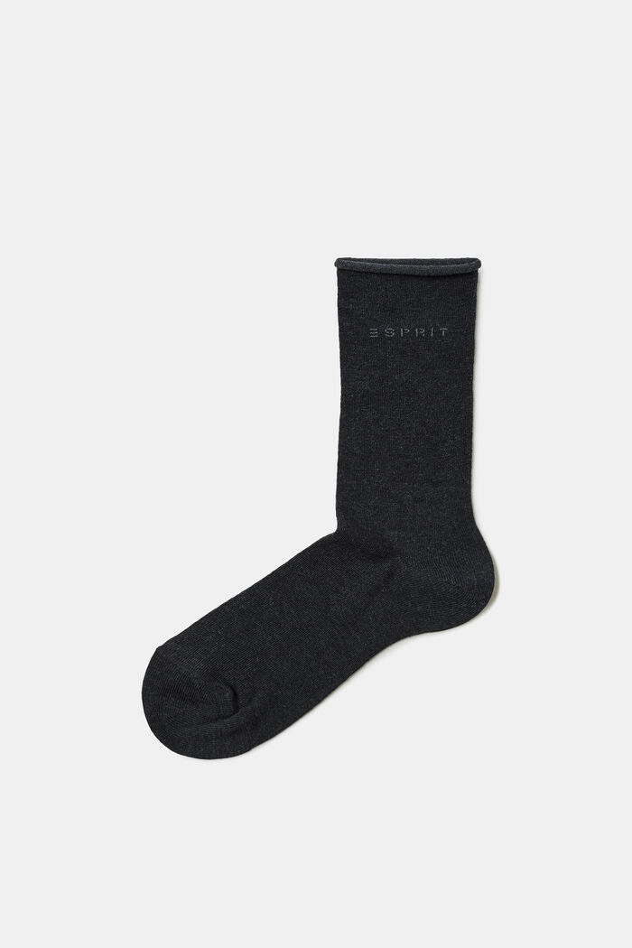 Ponožky z hrubé pleteniny, 2 páry, ANTHRACITE MELANGE, detail image number 0