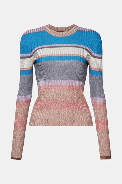 Pruhovaný pulovr z žebrové pleteniny, LENZING™ ECOVERO™