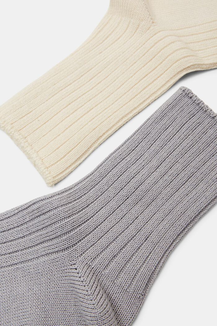 Balení 2 párů ponožek z žebrové pleteniny, CREME/GREY, detail image number 2