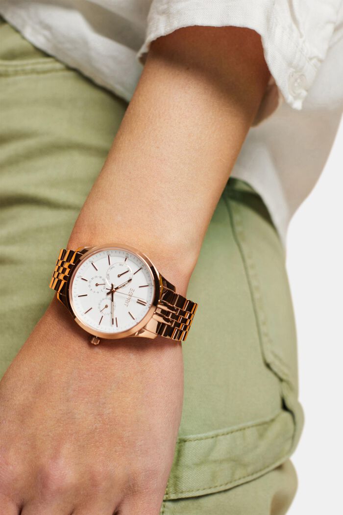 Multifunkční hodinky s článkovým náramkem, ROSEGOLD, detail image number 2