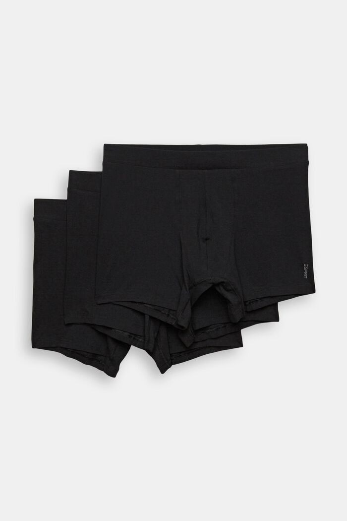 Dlouhé pánské elastické šortky z bavlněné směsi, multipack, BLACK, overview