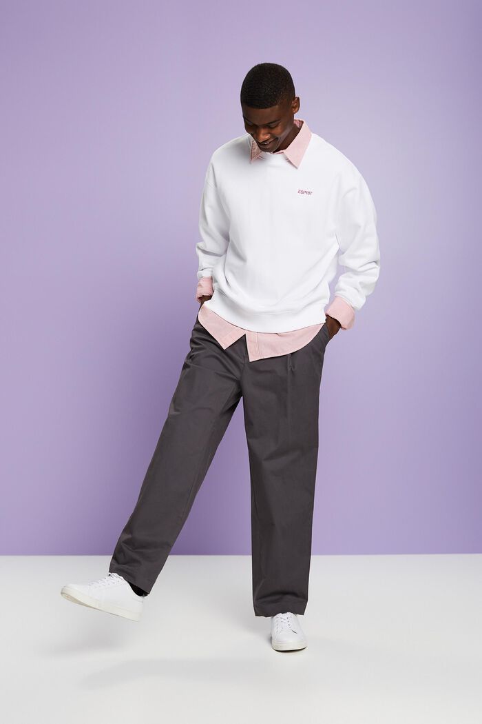 Kalhoty chino se širokými nohavicemi, DARK GREY, detail image number 5