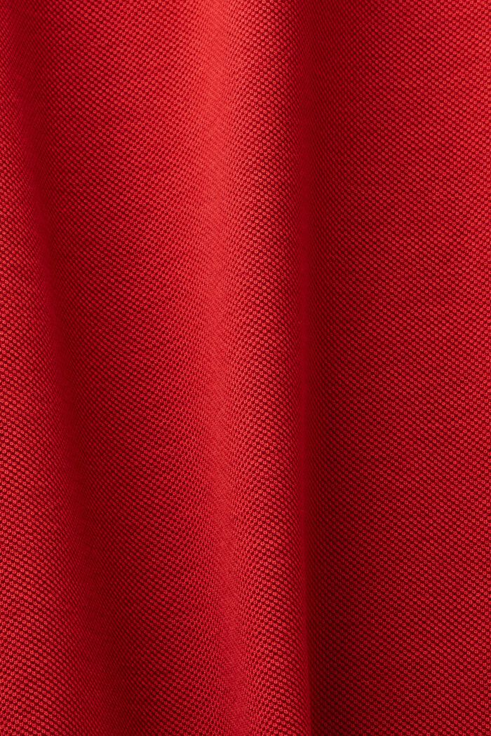 Polokošile z piké z bavlny pima, DARK RED, detail image number 5