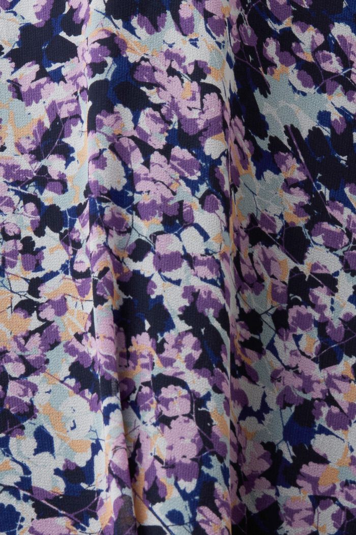 Z recyklovaného materiálu: šifonové šaty s nařaseným pasem, NAVY BLUE, detail image number 5