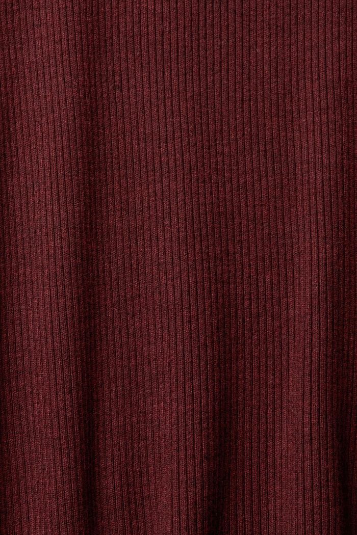 Žebrový pulovr, LENZING™ ECOVERO™, BORDEAUX RED, detail image number 1