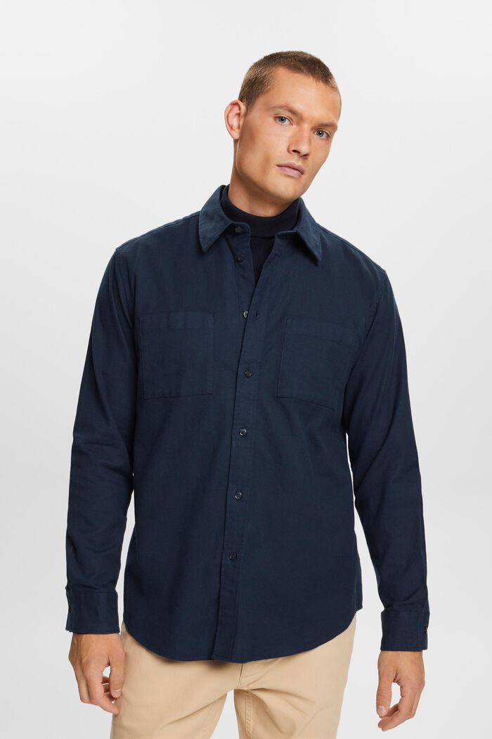 Bavlněné flanelová košile, PETROL BLUE, detail image number 2