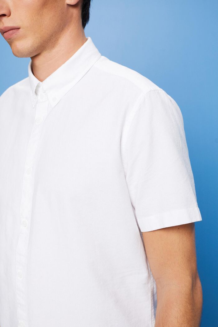 Bavlněná košile s propínacím límcem, WHITE, detail image number 2