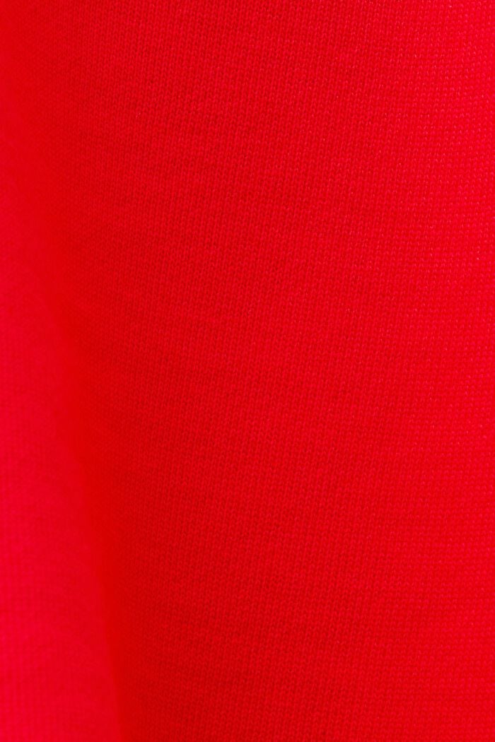 Zkrácená mikina s kapucí, 100 % bavlna, RED, detail image number 4