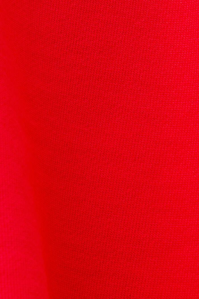 Zkrácená mikina s kapucí, 100 % bavlna, RED, detail image number 4