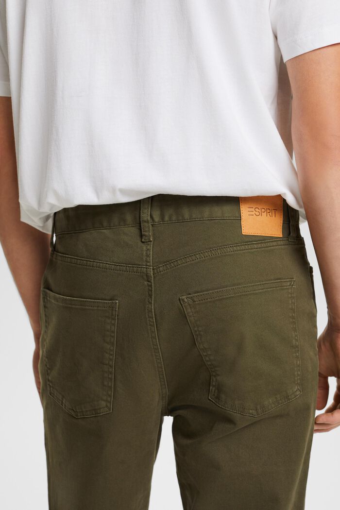 Klasické kalhoty s rovným střihem, DARK KHAKI, detail image number 4