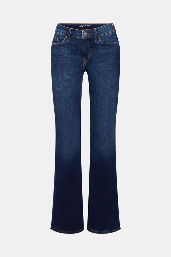 Bootcut džíny se středně vysokým pasem, BLUE DARK WASHED, detail image number 6