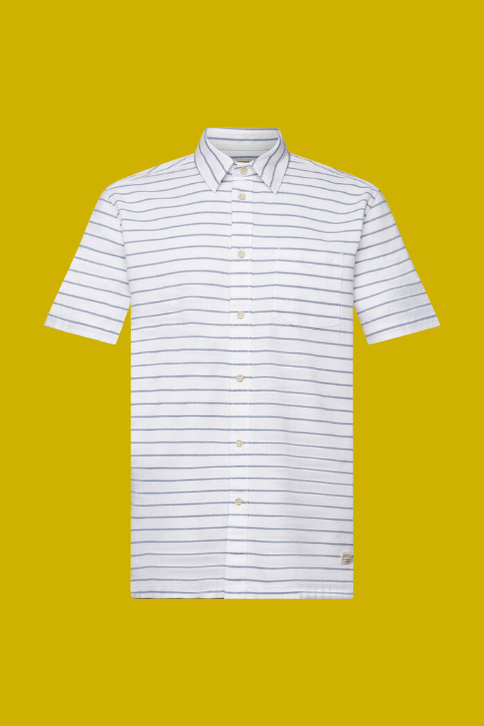 Pruhovaná košile z vaflového piké, 100% bavlna, WHITE, detail image number 5