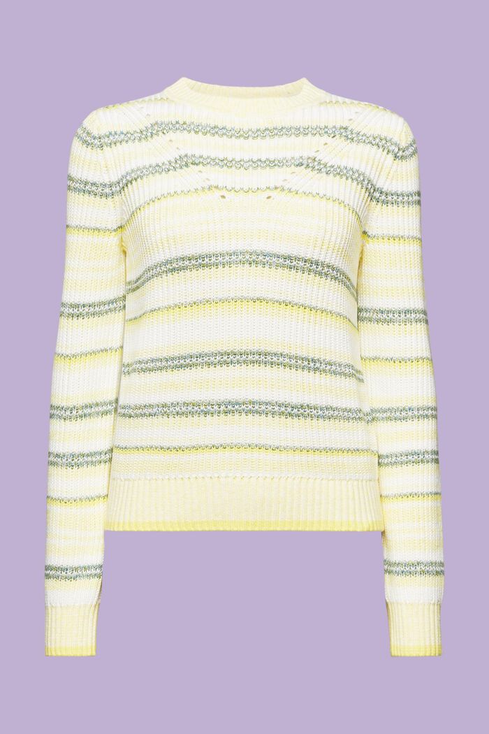 Pruhovaný pulovr s kulatým výstřihem, PASTEL YELLOW, detail image number 6