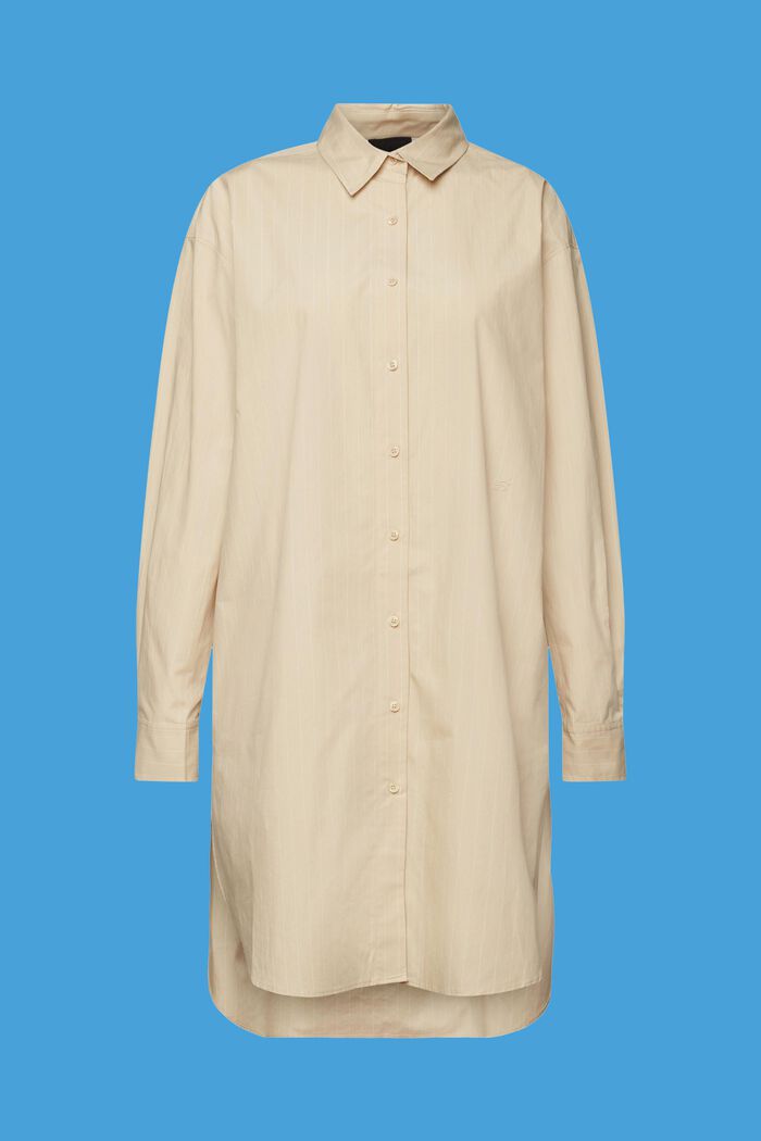 Pruhované košilové šaty, 100% bavlna, BEIGE, detail image number 6