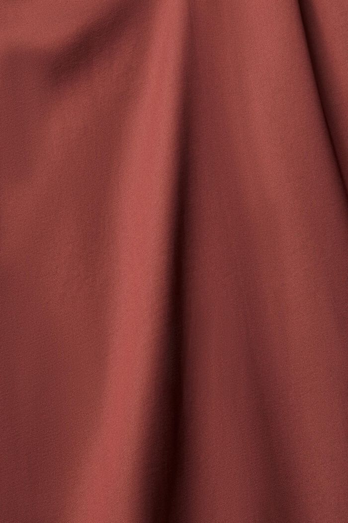 Saténové šaty s nařaseným límcem, LENZING™ ECOVERO™, BORDEAUX RED, detail image number 5