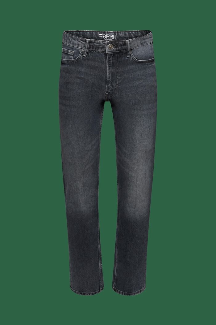 Retro džíny s rovnými nohavicemi a středně vysokým pasem, BLACK MEDIUM WASHED, detail image number 7