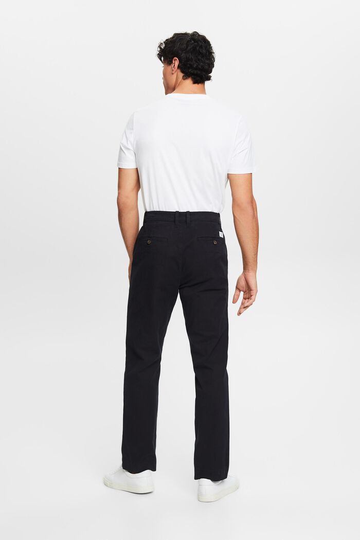 Kalhoty chino, bavlněný kepr, rovný střih, BLACK, detail image number 2
