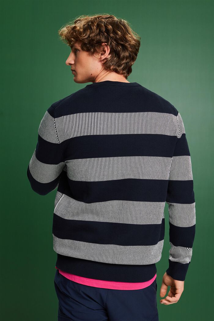 Pruhovaný pulovr z žebrové pleteniny, NAVY, detail image number 2