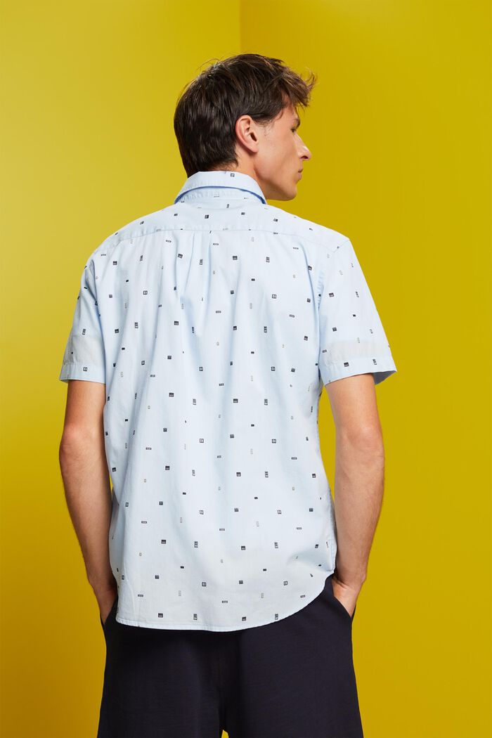 Vzorovaná košile s krátkým rukávem, 100% bavlna, PASTEL BLUE, detail image number 3