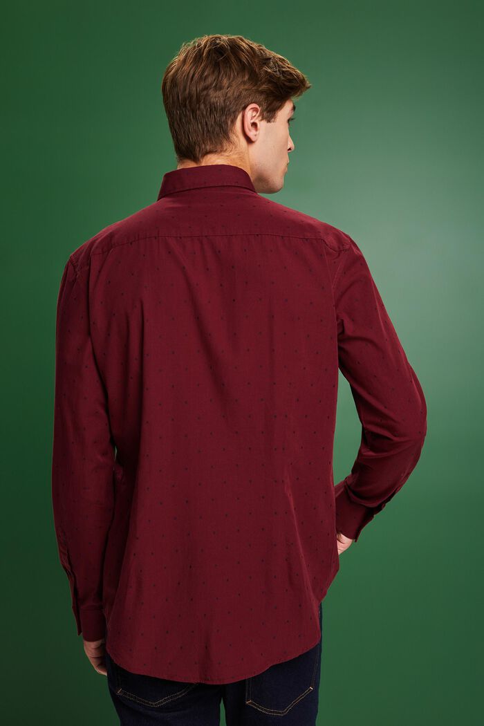 Bavlněná vyšívaná košile, střih Slim Fit, GARNET RED, detail image number 2