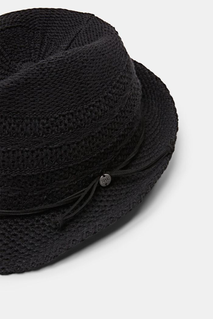 Pletený klobou fedora, BLACK, detail image number 1