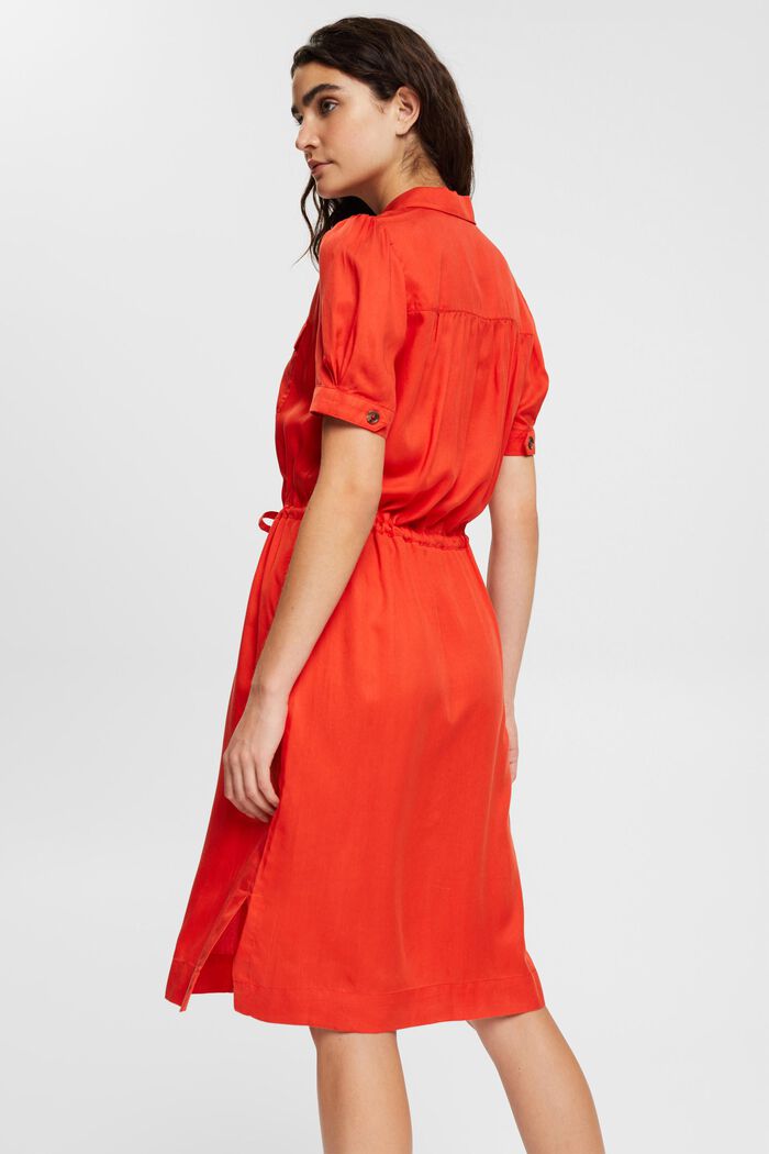 Šaty se šňůrkou na stažení, TENCEL™, ORANGE RED, detail image number 4