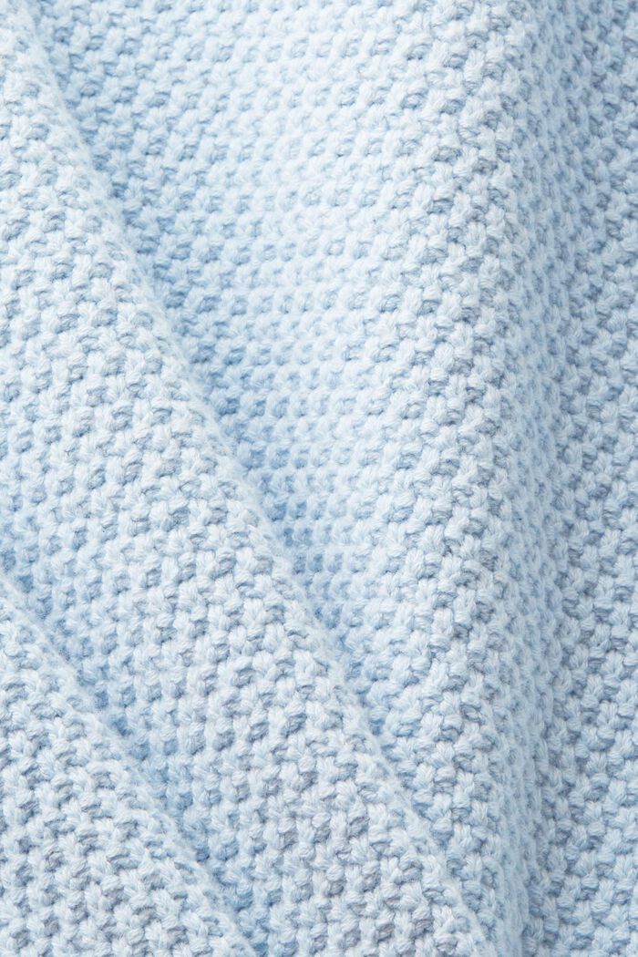 Bavlněný pulovr se špičatým výstřihem, LIGHT BLUE, detail image number 4