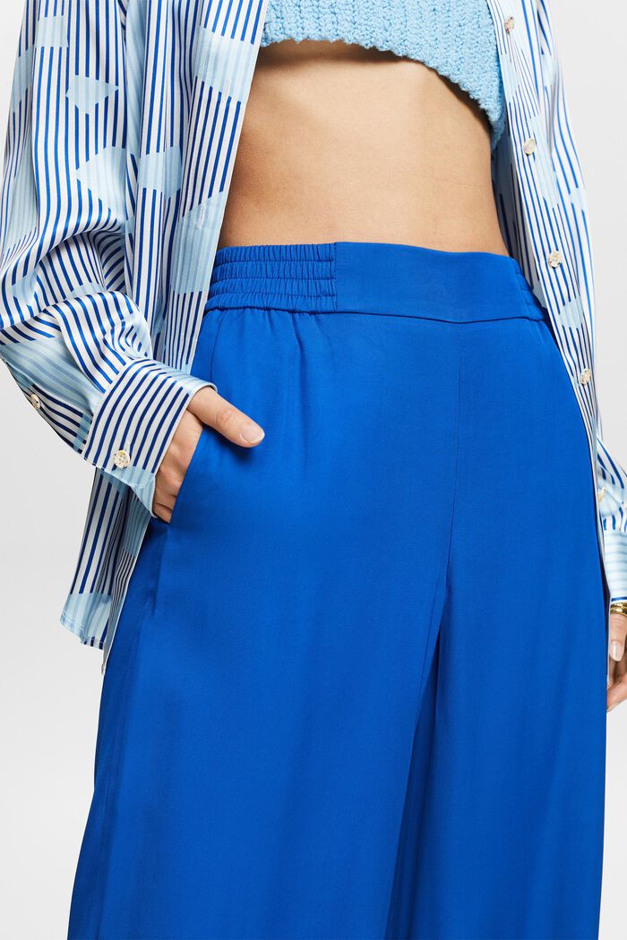 Široké keprové kalhoty bez zapínání, BRIGHT BLUE, detail image number 4