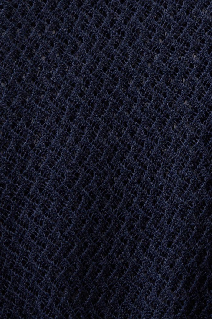 Strukturovaný pulovr se špičatým výstřihem, NAVY, detail image number 5