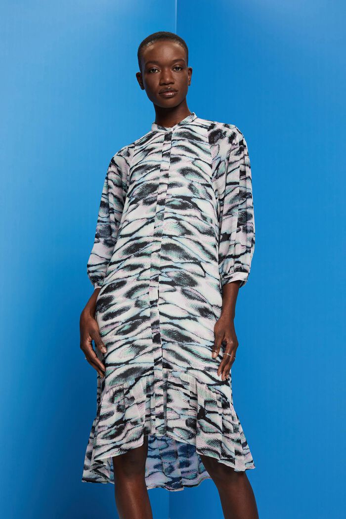 Z recyklovaného materiálu: šifonové midi šaty, EMERALD GREEN, detail image number 0
