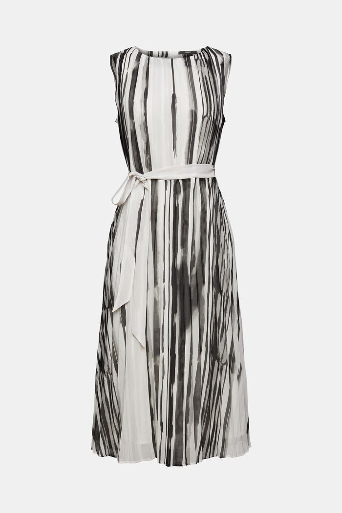 Recyklované: plisované šaty se vzorem, BLACK, overview
